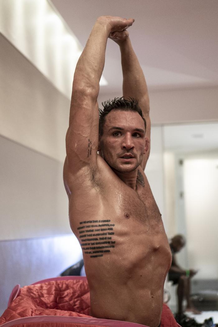 Michael Chandler training during UFC 254 fight week