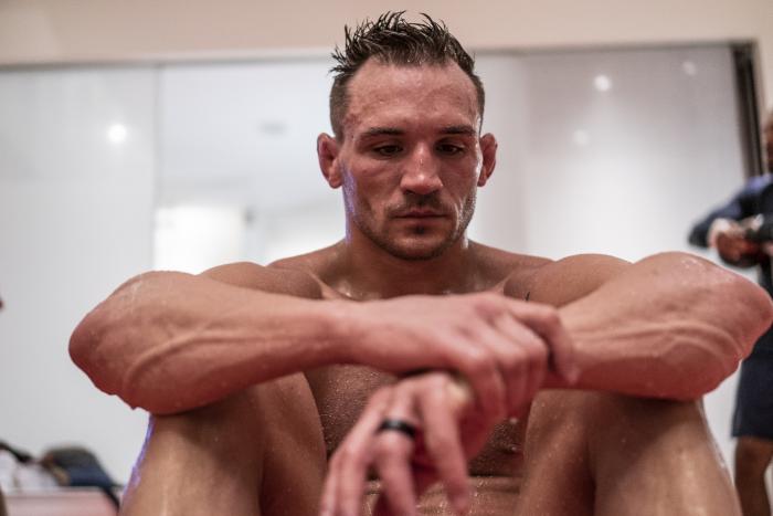 Michael Chandler training during UFC 254 fight week