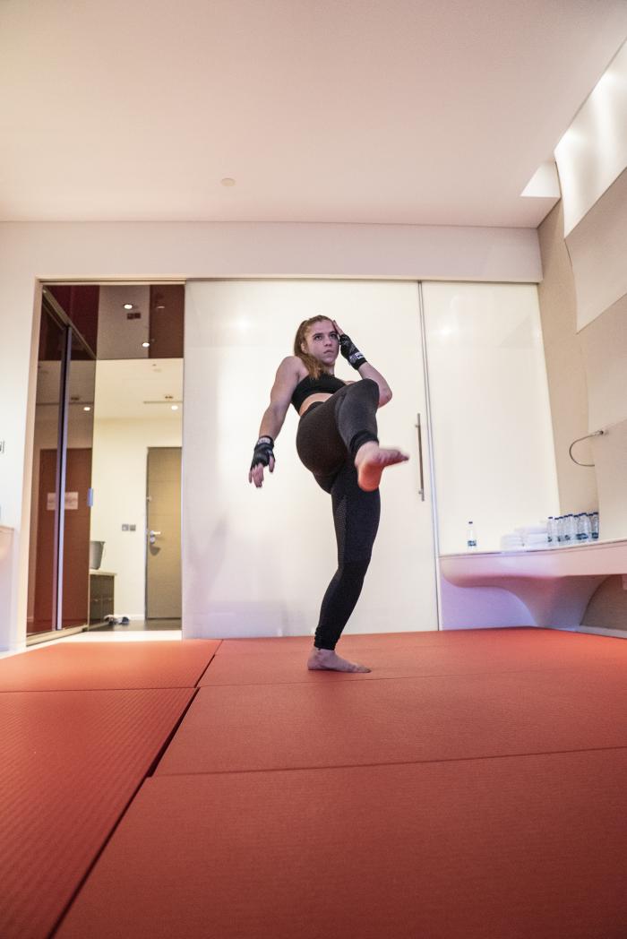 Miranda Maverick training during UFC 254 fight week