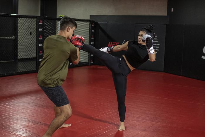 Rachael Ostovich training during UFC Vegas 15 fight week