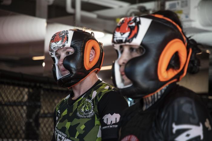 Invicta FC fighter Montserrat “Conejo” Ruiz training with UFC flyweight champion Valentina Shevchenko