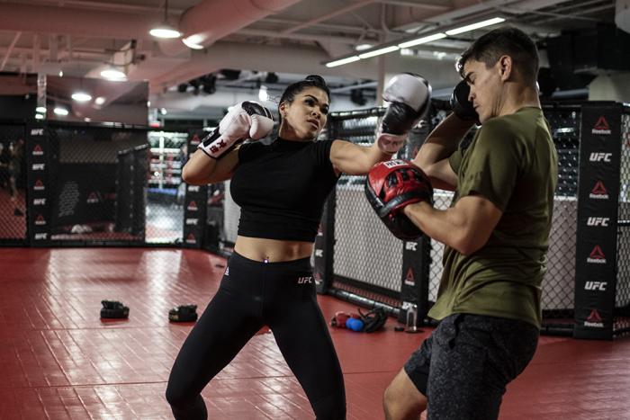 Rachael Ostovich training during UFC Vegas 15 fight week