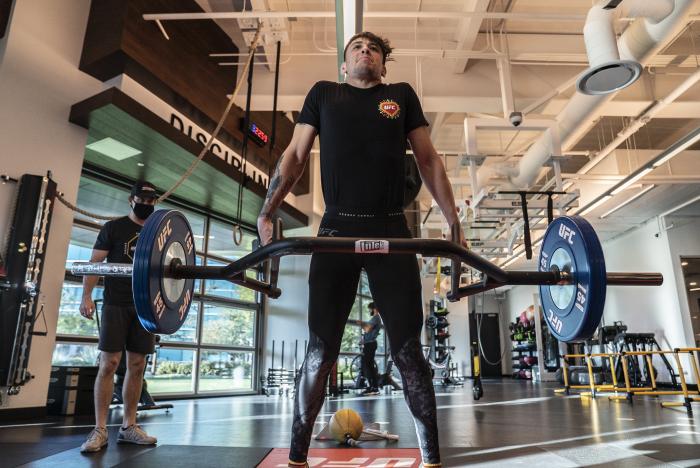 Brandon Moreno training at the UFC Performance Institute for UFC 255