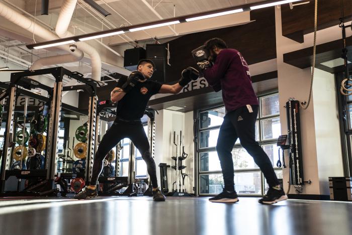 Brandon Moreno training at the UFC Performance Institute for UFC 255