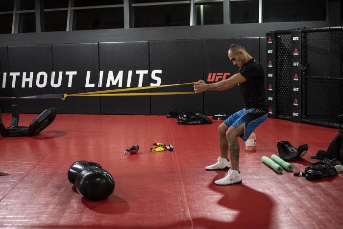 Tony Ferguson at the UFC Performance Institute during UFC 256 fight week