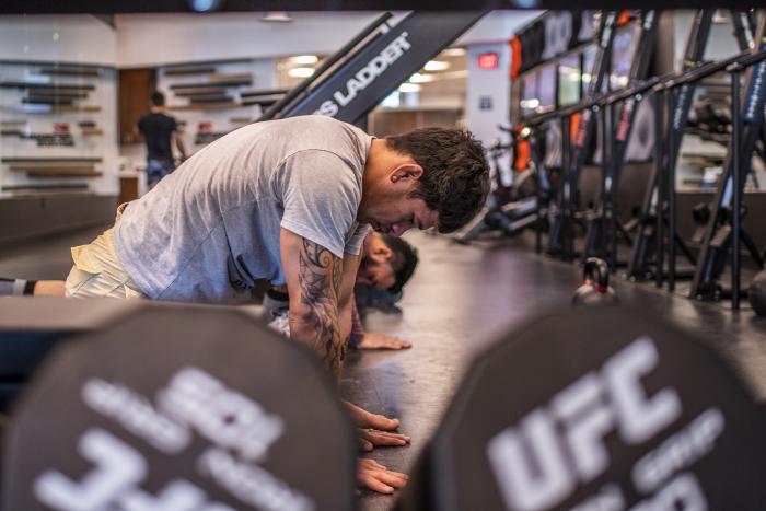 Maki Pitolo and Brad Tavares training at the UFC PI