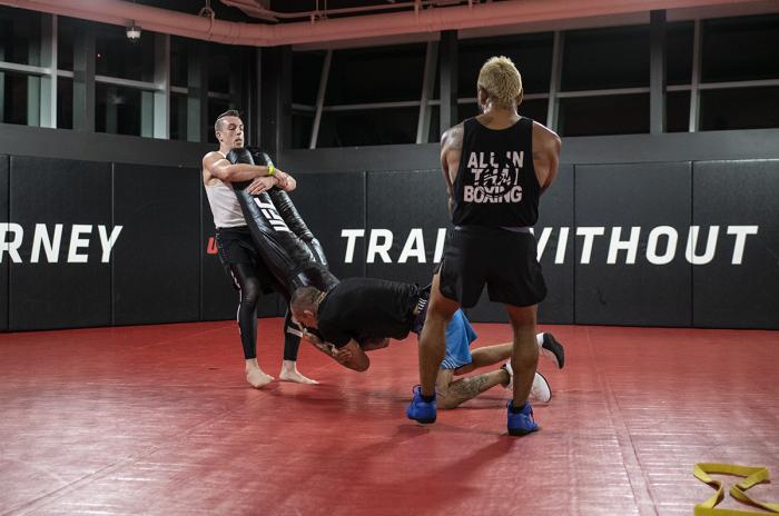 Tony Ferguson at the UFC Performance Institute during UFC 256 fight week