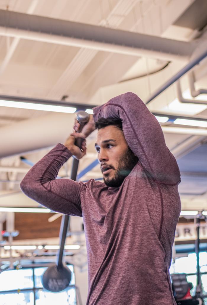 Maki Pitolo and Brad Tavares training at the UFC PI