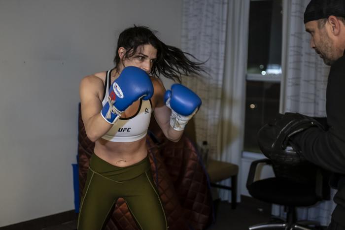 Mackenzie Dern training during UFC 256 fight week