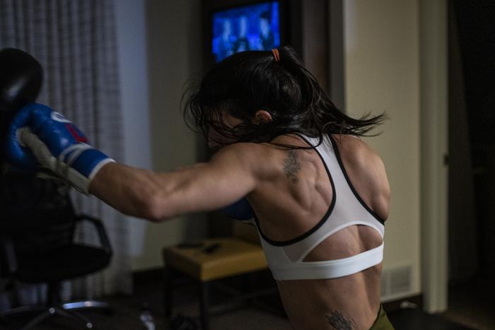 Mackenzie Dern training during UFC 256 fight week