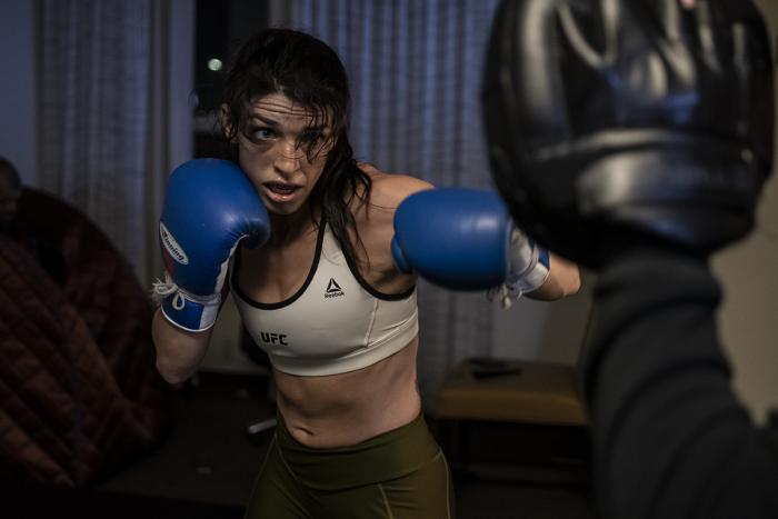 Mackenzie Dern training during UFC 256 fight week