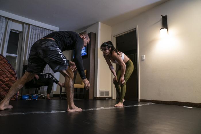 Mackenzie Dern training during UFC 256 fight week