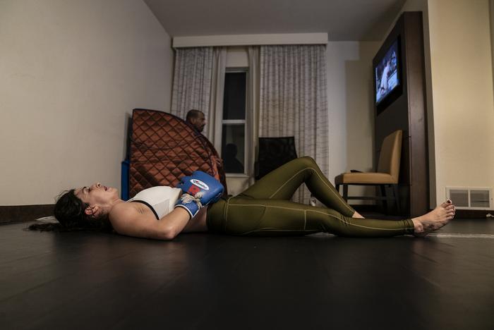 Mackenzie Dern training during UFC 256 fight week