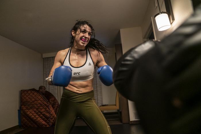 Mackenzie Dern training during UFC 256 fight week