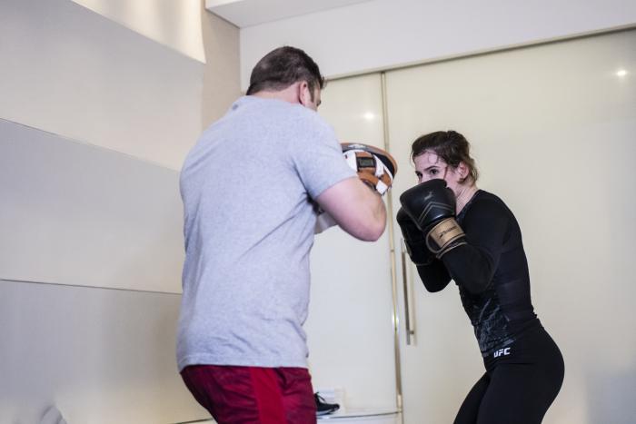 Victoria Leonardo training during UFC Fight Island 8
