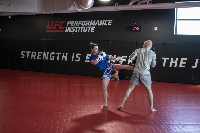 Molly McCann training during UFC Vegas 18 fight week