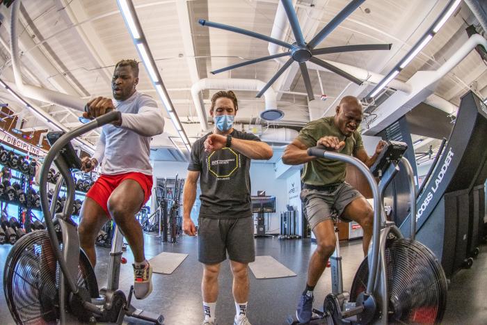Francis Ngannou training with Kamaru Usman for UFC 260