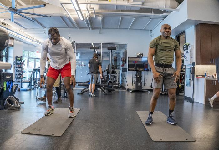 Francis Ngannou training with Kamaru Usman for UFC 260