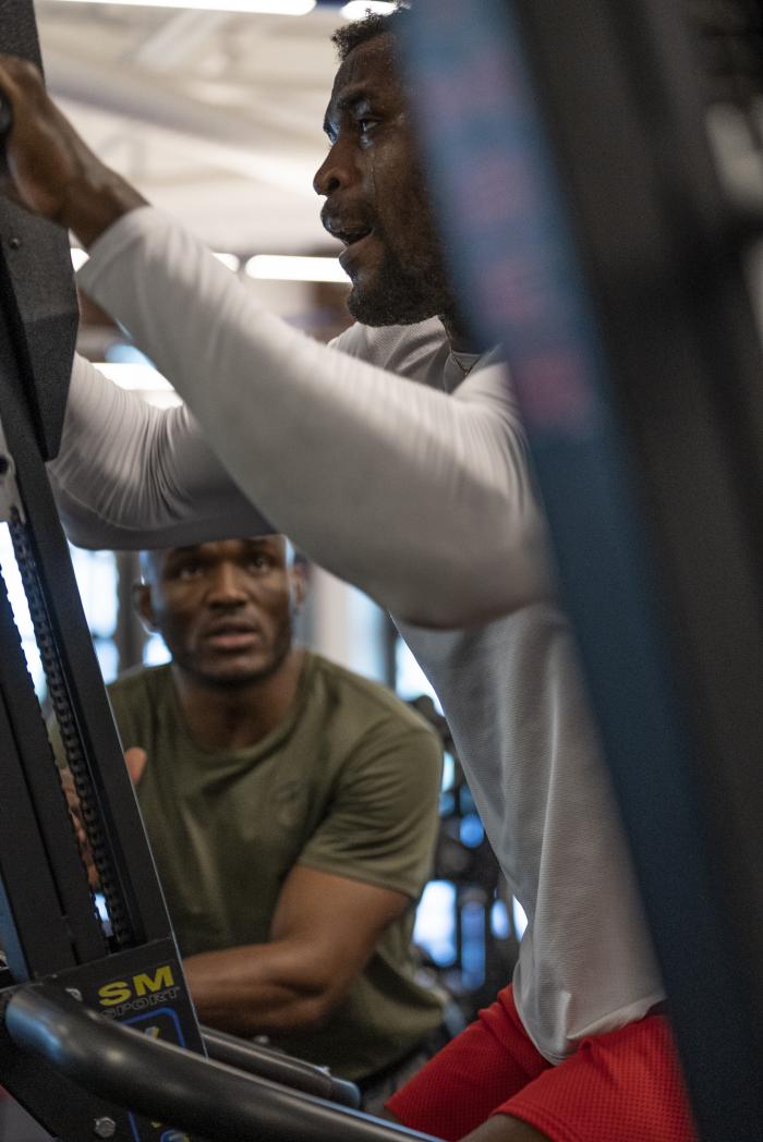 Francis Ngannou training with Kamaru Usman for UFC 260