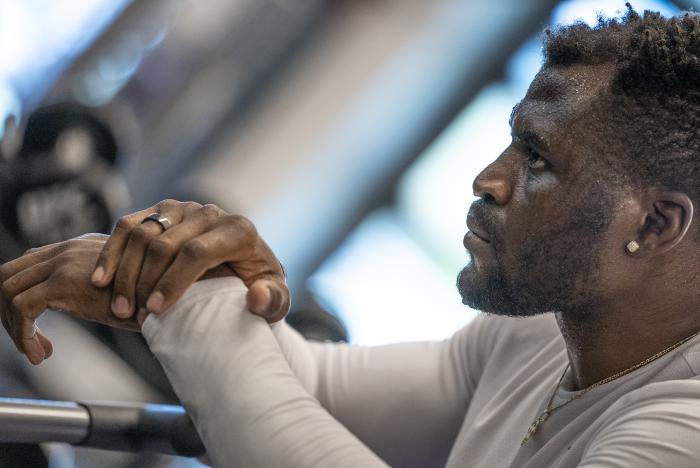 Francis Ngannou training with Kamaru Usman for UFC 260