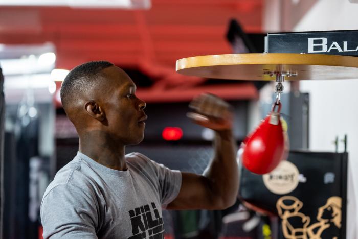 Israel Adesanya training for UFC 259 at the UFC Performance Institute