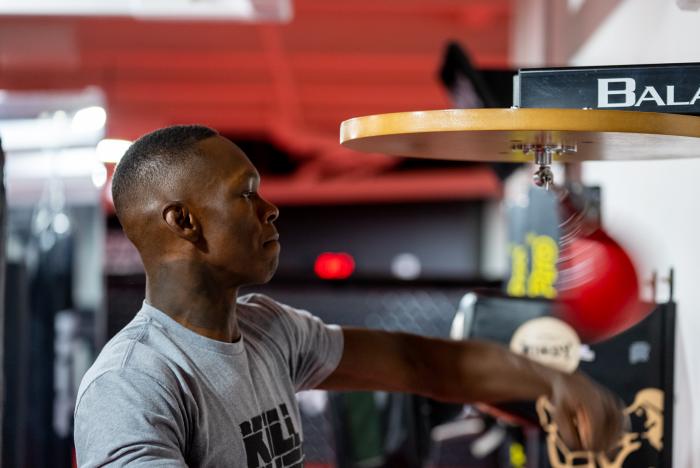Israel Adesanya training for UFC 259 at the UFC Performance Institute