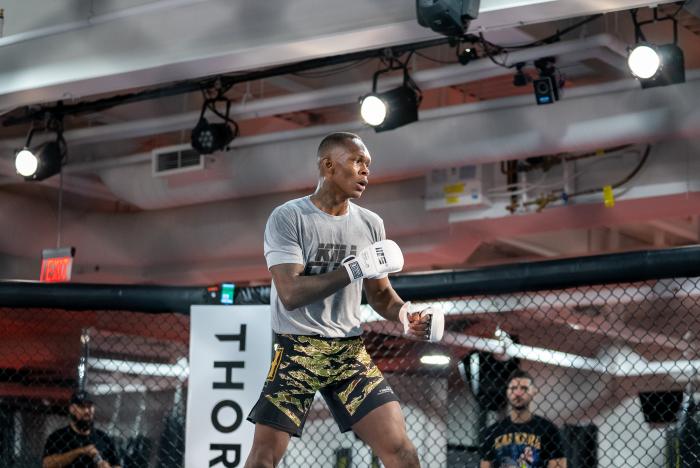 Israel Adesanya training for UFC 259 at the UFC Performance Institute
