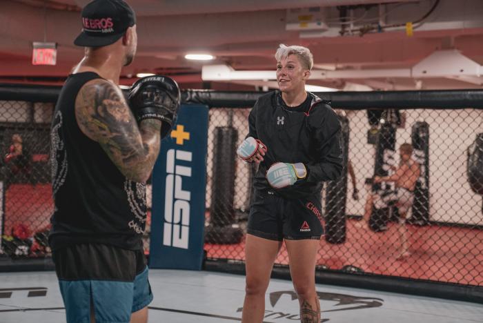 Aspen Ladd and Macy Chiasson training for UFC Vegas 38