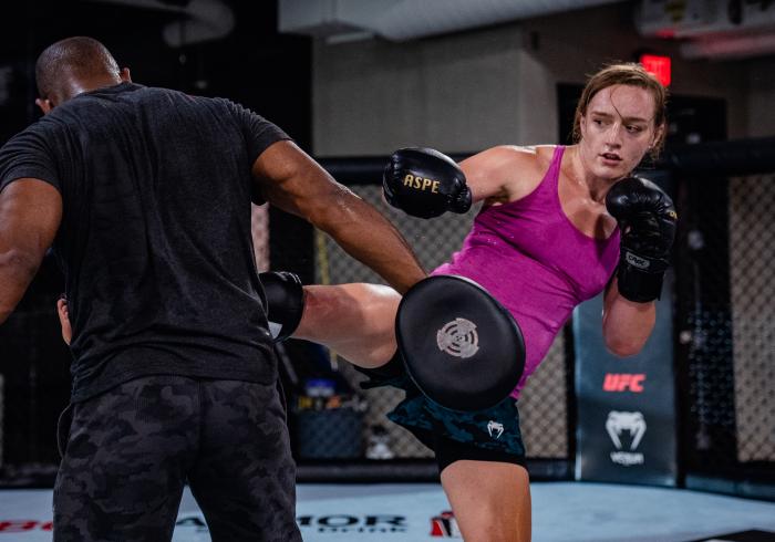 Aspen Ladd and Macy Chiasson training for UFC Vegas 38