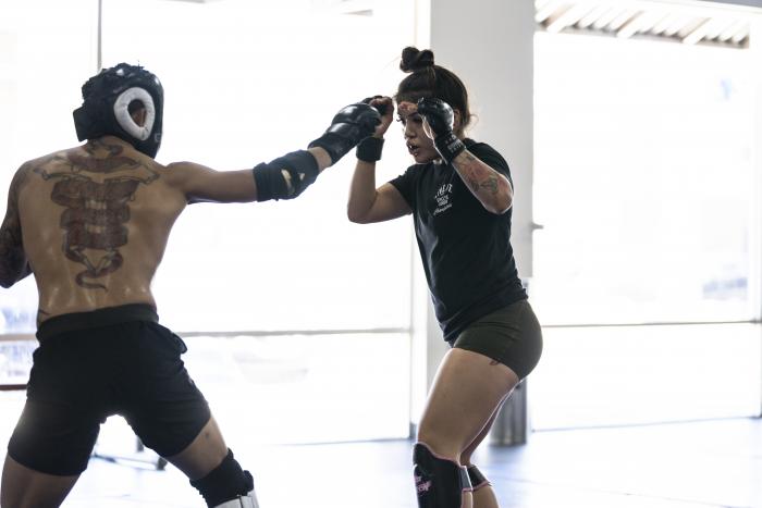 Tracy and Reyes Cortez training
