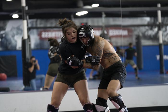 Tracy and Reyes Cortez training