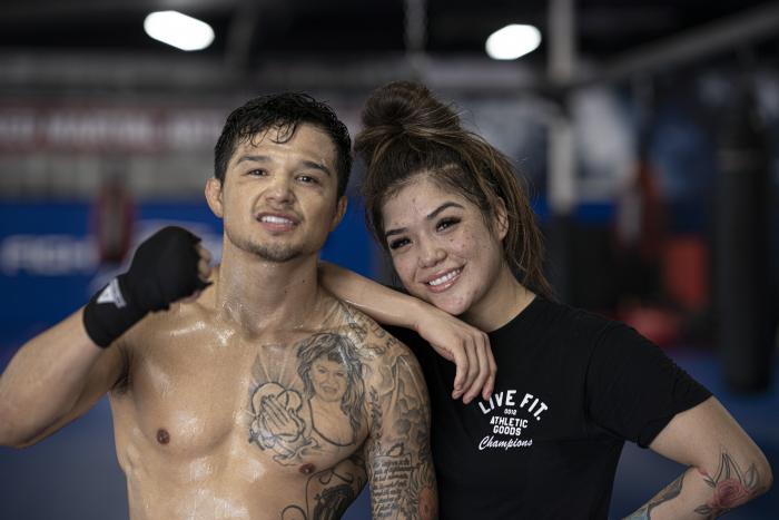 Tracy and Reyes Cortez training