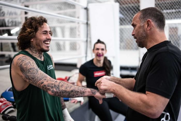 Marlon Vera and Mackenzie Dern sparring together