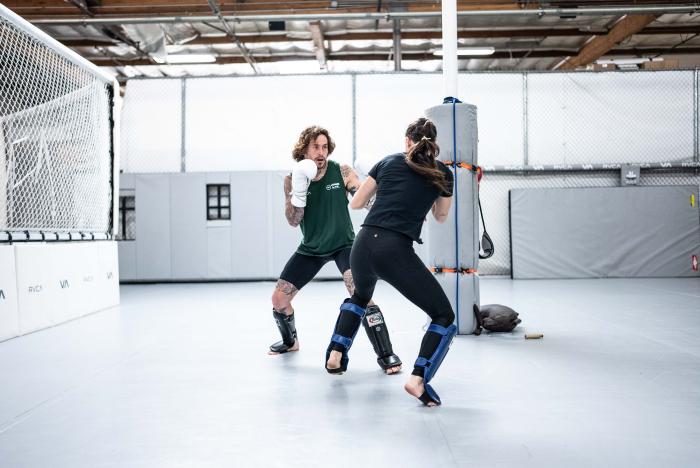 Marlon Vera and Mackenzie Dern sparring together