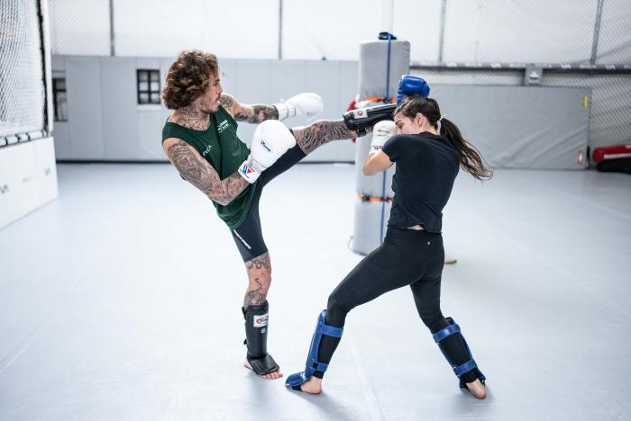 Marlon Vera and Mackenzie Dern sparring together