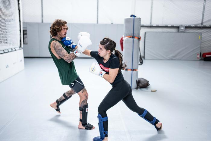 Marlon Vera and Mackenzie Dern sparring together