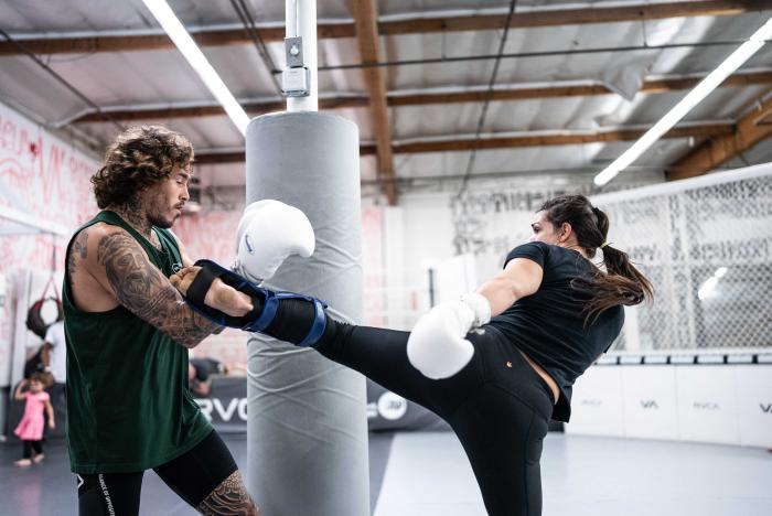 Marlon Vera and Mackenzie Dern sparring together