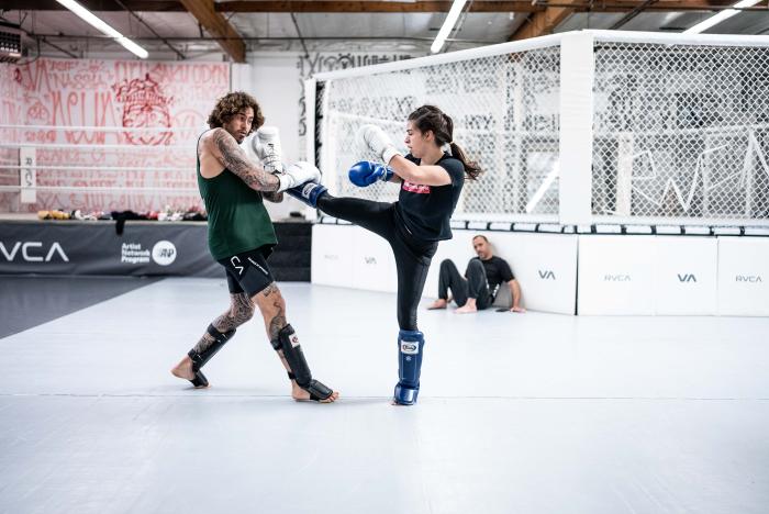 Marlon Vera and Mackenzie Dern sparring together