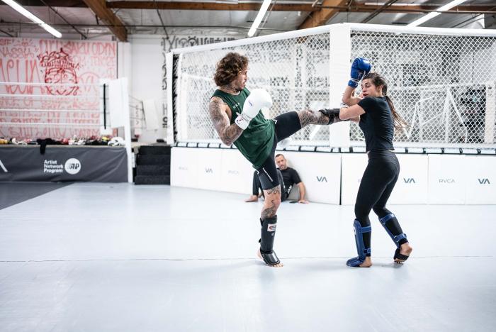 Marlon Vera and Mackenzie Dern sparring together