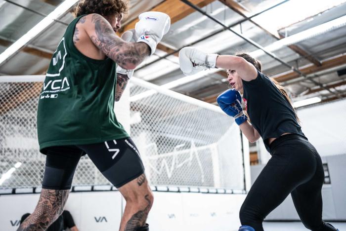 Marlon Vera and Mackenzie Dern sparring together