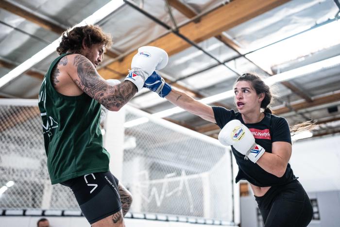 Marlon Vera and Mackenzie Dern sparring together