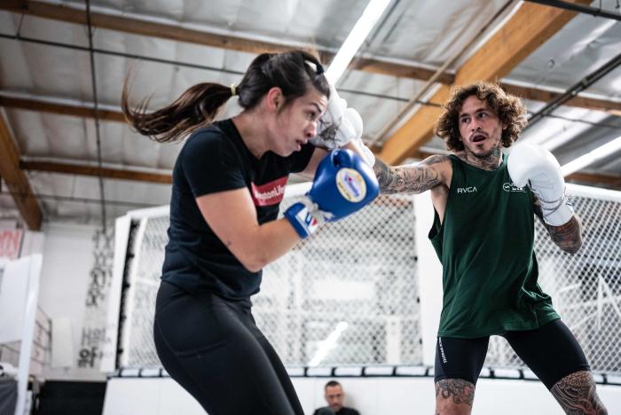 Marlon Vera and Mackenzie Dern sparring together