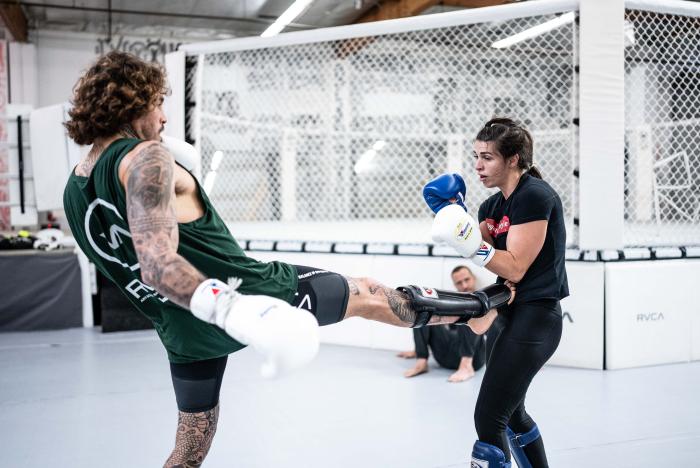 Marlon Vera and Mackenzie Dern sparring together