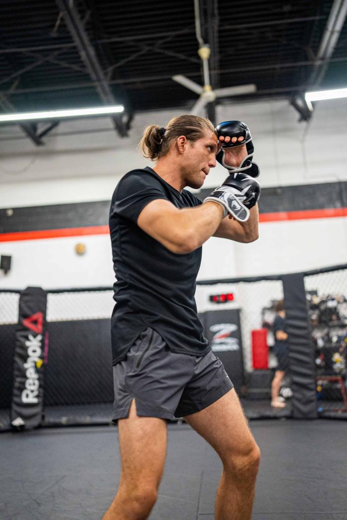 07/13/22 LONG ISLAND - Brian Ortega prepares for his featherweight main event bout against Yair Rodriguez at UFC Fight Night: Ortega vs Rodriguez on Saturday, July 16, 2022 in Long Island, New York. (Photo by Juan Cardenas/Zuffa LLC)