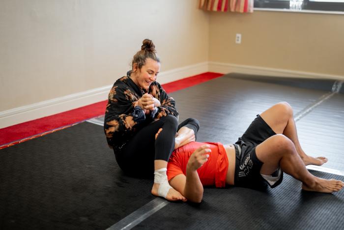 07/14/22 LONG ISLAND - Miesha Tate prepares for her flyweight bout against Lauren Murphy at UFC Fight Night: Ortega vs Rodriguez on Saturday, July 16, 2022 in Long Island, New York. (Photo by Kaylie Foster/Zuffa LLC)