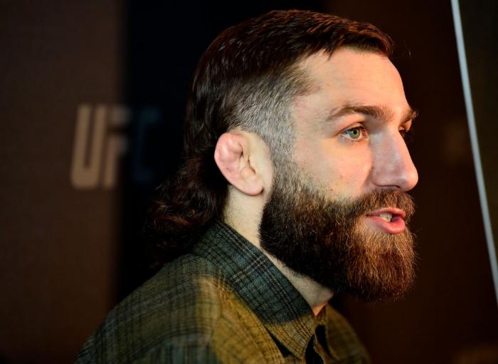 BROOKLYN, NY - APRIL 05:  Michael Chiesa interacts with media during the UFC 223 Ultimate Media Day inside Barclays Center on April 5, 2018 in Brooklyn, New York. (Photo by Jeff Bottari/Zuffa LLC/Zuffa LLC via Getty Images)