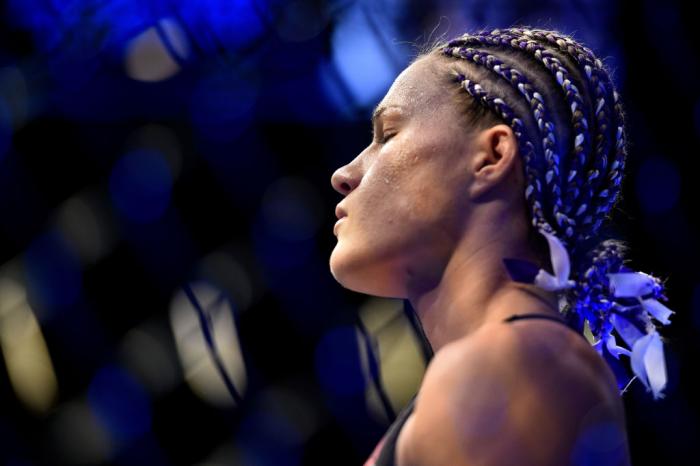 BROOKLYN, NEW YORK - APRIL 07: Felice Herrig prepares to face Karolina Kowalkiewicz of Poland in their strawweight bout during the UFC 223 event inside Barclays Center on April 7, 2018 in Brooklyn, New York. (Photo by Brandon Magnus/Zuffa LLC/Zuffa LLC v