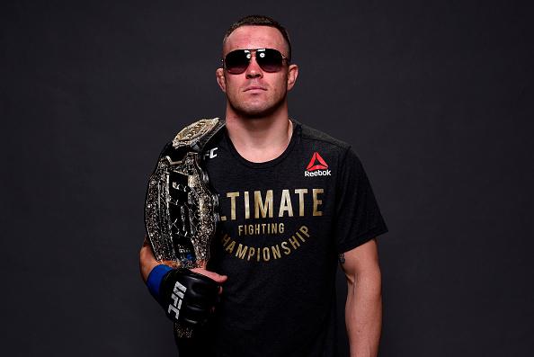 CHICAGO, ILLINOIS - JUNE 09: UFC interim welterweight champion Colby Covington poses for a post fight portrait backstage during the UFC 225 event at the United Center on June 9, 2018 in Chicago, Illinois. (Photo by Mike Roach/Zuffa LLC/Zuffa LLC via Gett