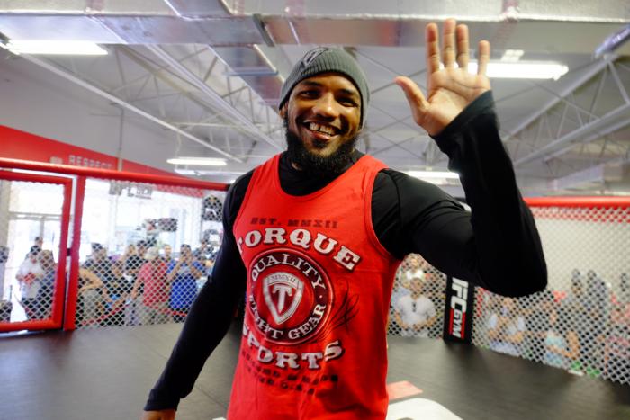 Yoel Romero during the UFC Fight Night Hollywood open workouts at the UFC Gym South Ft. Lauderdale.