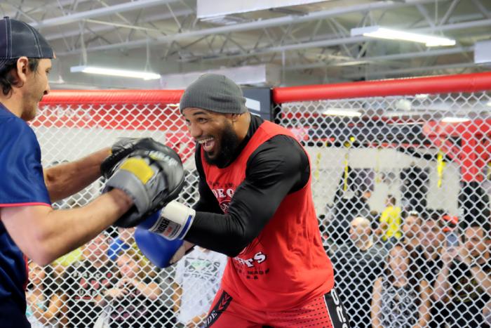 Yoel Romero during the UFC Fight Night Hollywood open workouts at the UFC Gym South Ft. Lauderdale.